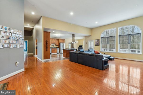 Interior, Kitchen, Living room, Recessed Lighting, Stainless Steel Appliances, Wood Texture Flooring