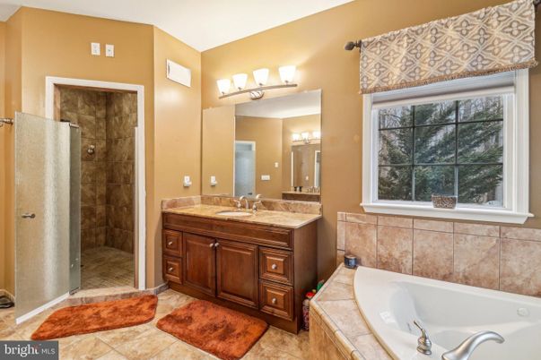 Bathroom, Dual Sink Vanities, Glass Shower, Interior