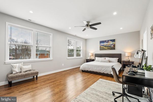 Bedroom, Home Office, Interior, Recessed Lighting, Wood Texture Flooring