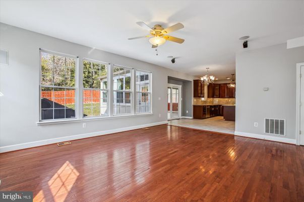 Chandelier, Empty room, Interior, Kitchen, Wood Texture Flooring