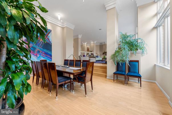 Dining room, Interior, Kitchen, Recessed Lighting, Wood Texture Flooring