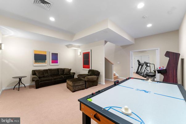 Billiard Table, Fitness Equipment, Game Room, Interior, Recessed Lighting
