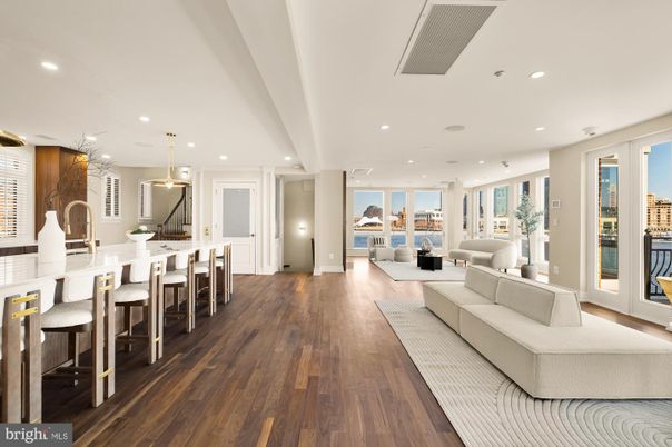 Dining room, Interior, Kitchen, Living room, Pendant Lights, Recessed Lighting, Wood Texture Flooring