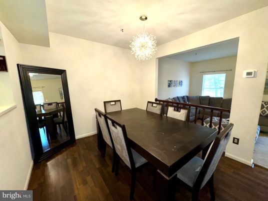Chandelier, Dining room, Interior, Recessed Lighting, Wood Texture Flooring