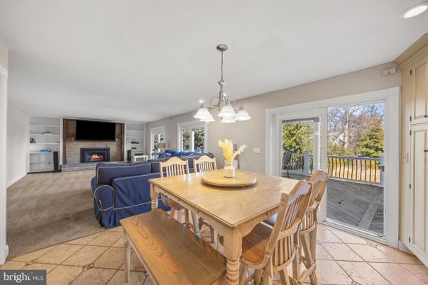 Dining room, Fireplace, Interior, Living room, Pendant Lights