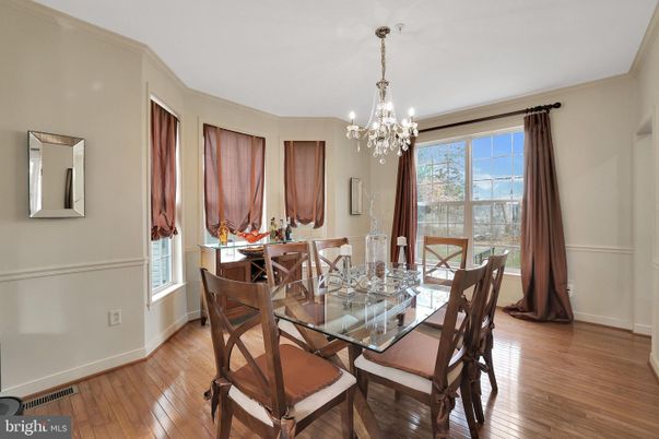 Chandelier, Dining room, Interior, Wood Texture Flooring