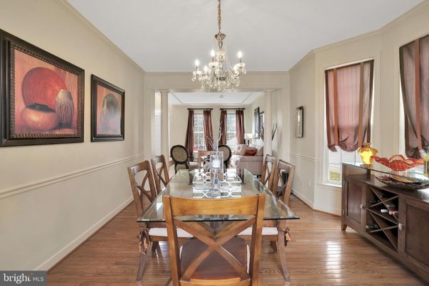 Chandelier, Dining room, Interior, Wood Texture Flooring