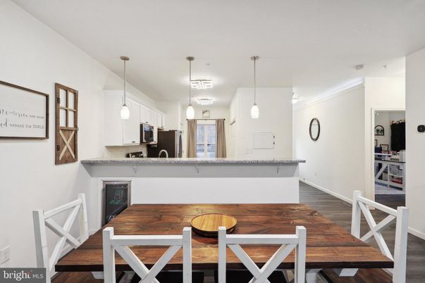 Dining room, Interior, Kitchen, Pendant Lights, Wood Texture Flooring