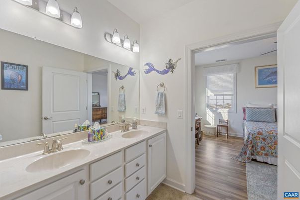 Bathroom, Dual Sink Vanities, Interior, Wood Texture Flooring