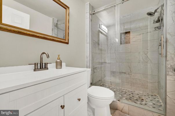 Bathroom, Glass Shower, Interior, Marble Walls