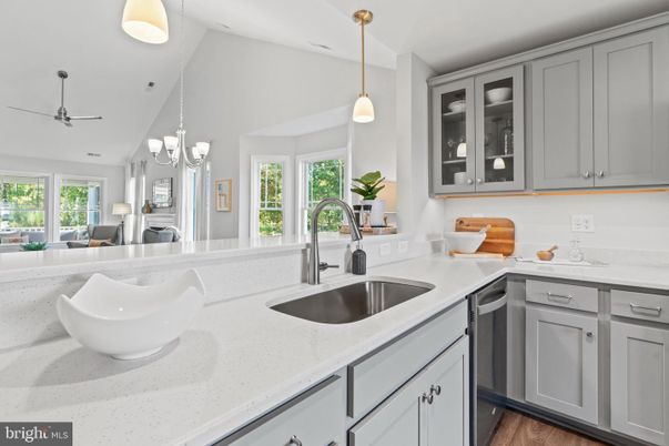 Chandelier, Interior, Kitchen, Pendant Lights, Wood Texture Flooring
