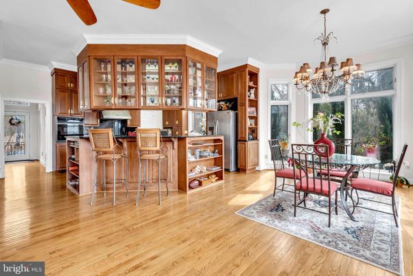 Chandelier, Dining room, Interior, Kitchen, Wood Texture Flooring