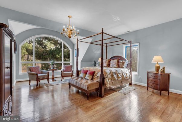 Bedroom, Chandelier, Interior, Wood Texture Flooring
