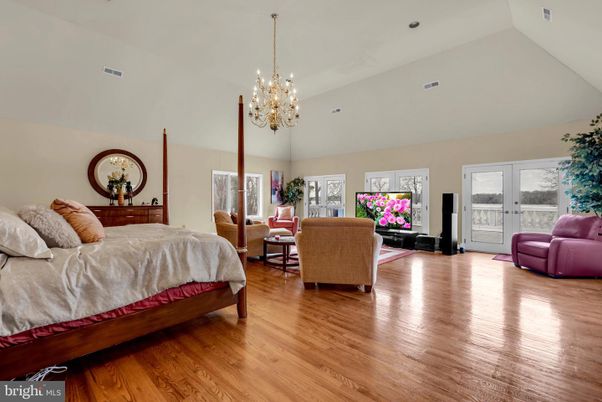 Bedroom, Chandelier, Interior, Living room, Wood Texture Flooring