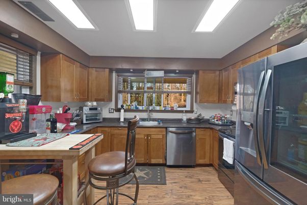 Interior, Kitchen, Recessed Lighting, Wood Texture Flooring