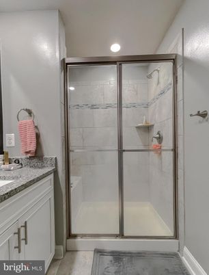 Bathroom, Glass Shower, Interior, Marble Walls, Recessed Lighting