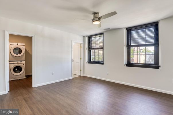 Empty room, Interior, Utility Closets, Washer, Wood Texture Flooring