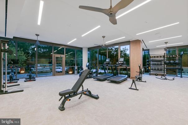 Fitness Equipment, Gym, Interior, Recessed Lighting