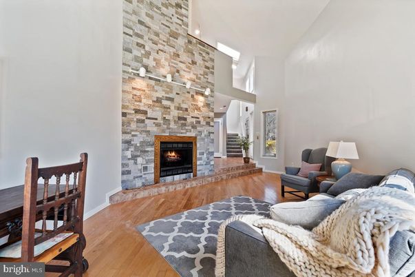 Fireplace, Interior, Living room, Stone Walls, Wood Texture Flooring