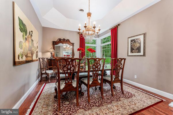 Chandelier, Dining room, Interior, Wood Texture Flooring