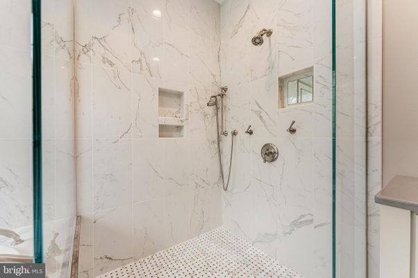 Bathroom, Glass Shower, Interior, Marble Walls