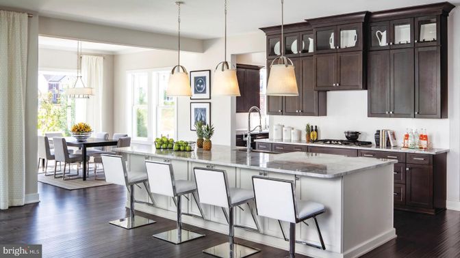 Dining room, Interior, Kitchen, Pendant Lights, Wood Texture Flooring