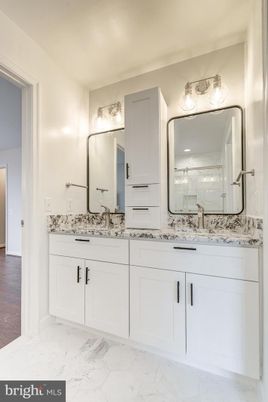 Bathroom, Dual Sink Vanities, Interior, Marble