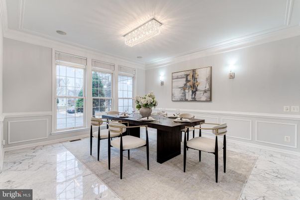Chandelier, Dining room, Interior, Marble