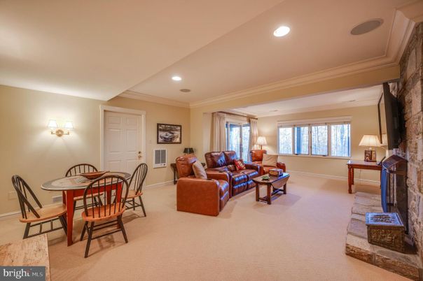 Dining room, Fireplace, Interior, Living room, Recessed Lighting