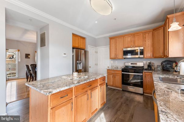 Interior, Kitchen, Pendant Lights, Stainless Steel Appliances, Wood Texture Flooring