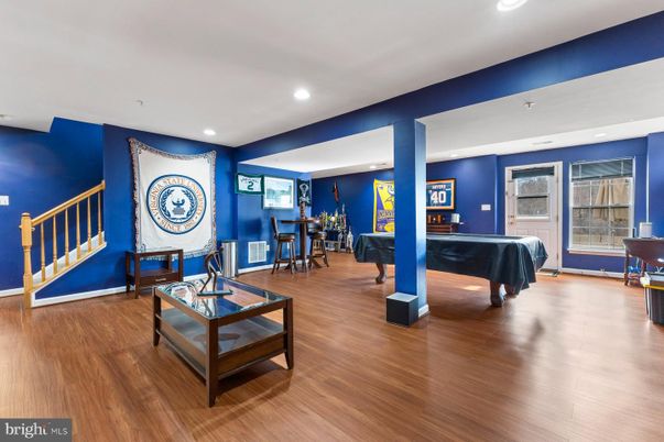 Billiard Table, Dining room, Game Room, Interior, Recessed Lighting, Wood Texture Flooring