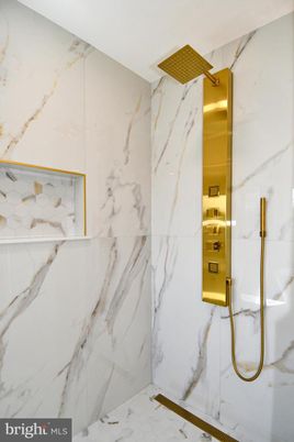 Bathroom, Glass Shower, Interior, Marble Walls