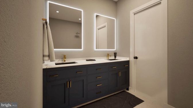 Bathroom, Dual Sink Vanities, Interior, Recessed Lighting