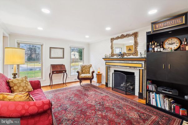 Fireplace, Interior, Recessed Lighting, Wood Texture Flooring