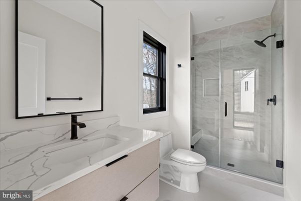 Bathroom, Glass Shower, Interior, Marble Walls