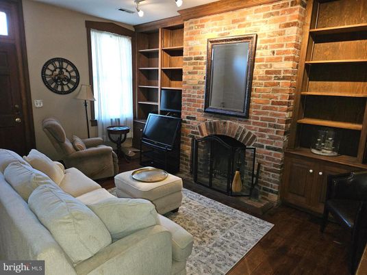 Fireplace, Interior, Living room, Stone Walls, Wood Texture Flooring