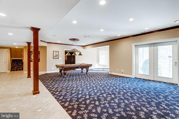 Billiard Table, Game Room, Interior, Pendant Lights, Recessed Lighting