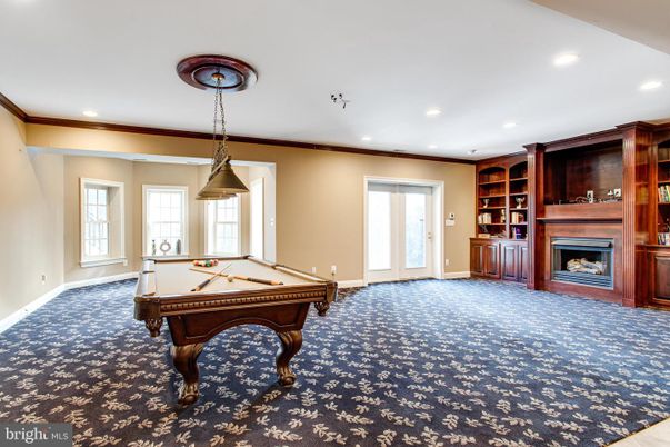 Billiard Table, Fireplace, Game Room, Interior, Pendant Lights, Recessed Lighting