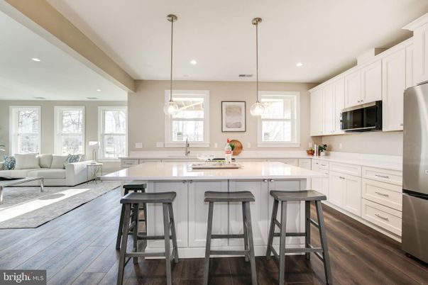 Interior, Kitchen, Living room, Pendant Lights, Recessed Lighting, Wood Texture Flooring