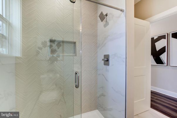 Bathroom, Glass Shower, Interior, Marble Walls
