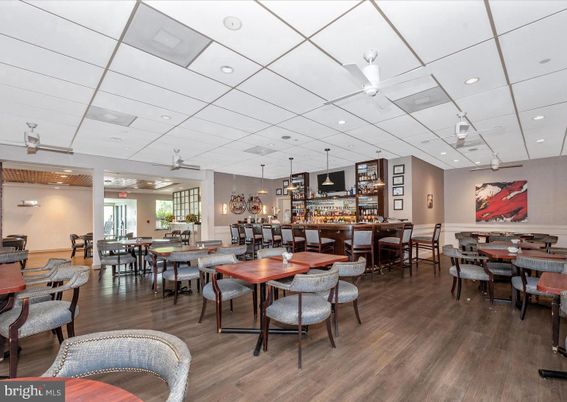 Dining room, Interior, Pendant Lights, Recessed Lighting, Wood Texture Flooring