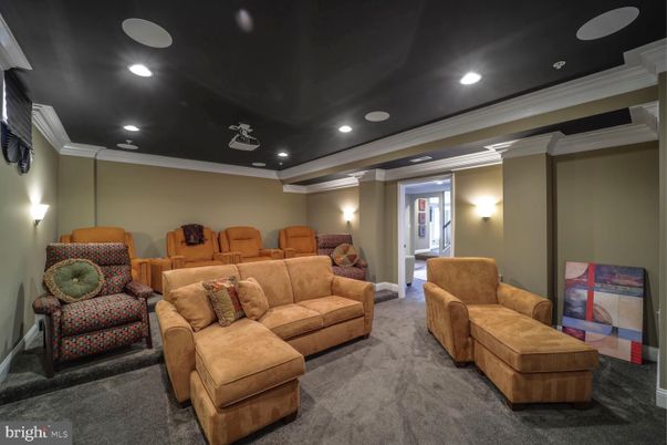 Home Theatre Room, Interior, Living room, Projection Screen, Recessed Lighting, Theatre Room