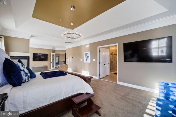 Bedroom, Chandelier, Interior, Recessed Lighting