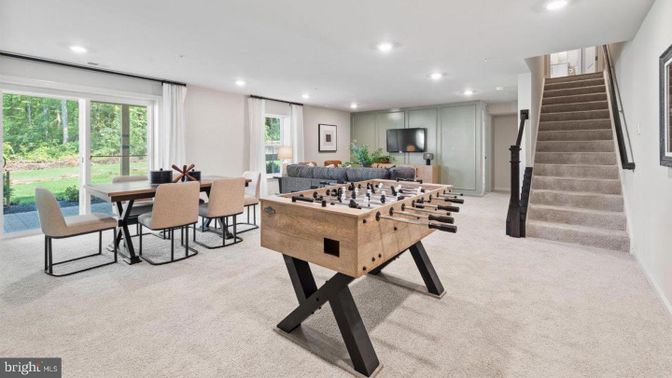 Dining room, Game Room, Interior, Recessed Lighting