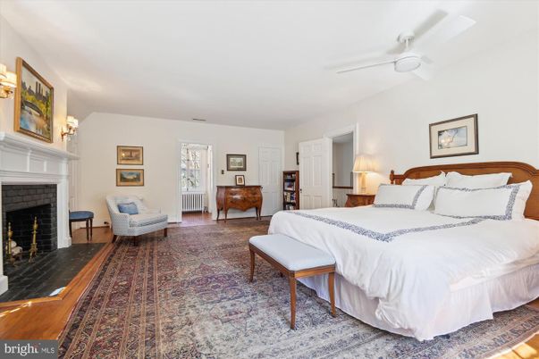 Bedroom, Fireplace, Interior, Wood Texture Flooring