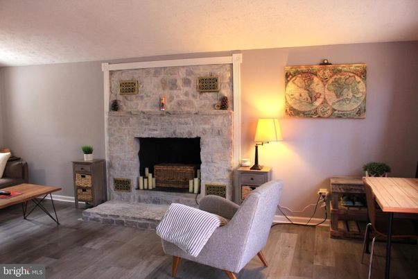 Fireplace, Interior, Stone Walls, Wood Texture Flooring