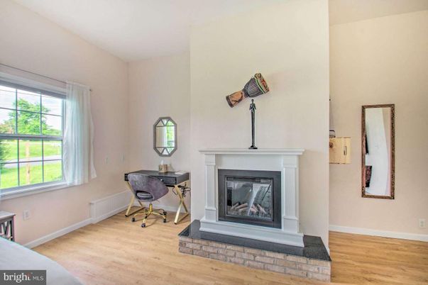 Fireplace, Home Office, Interior, Wood Texture Flooring