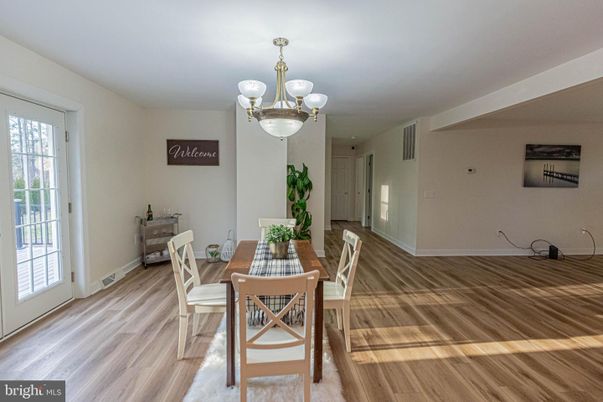 Chandelier, Dining room, Interior, Wood Texture Flooring
