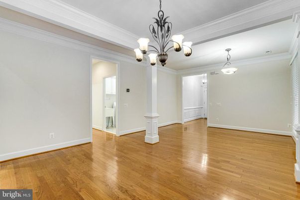Chandelier, Empty room, Interior, Pendant Lights, Wood Texture Flooring