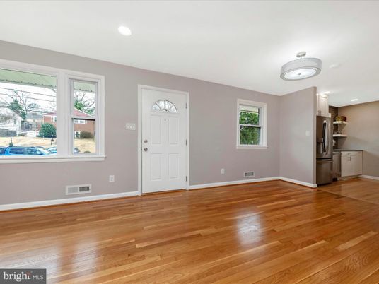 Empty room, Interior, Kitchen, Recessed Lighting, Wood Texture Flooring